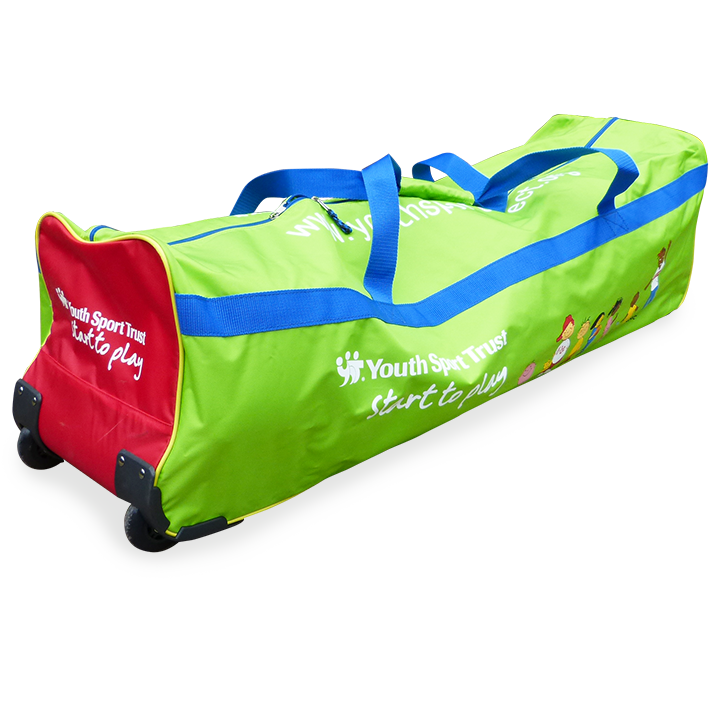 Large sets of resources to promote physical activity in large bag.