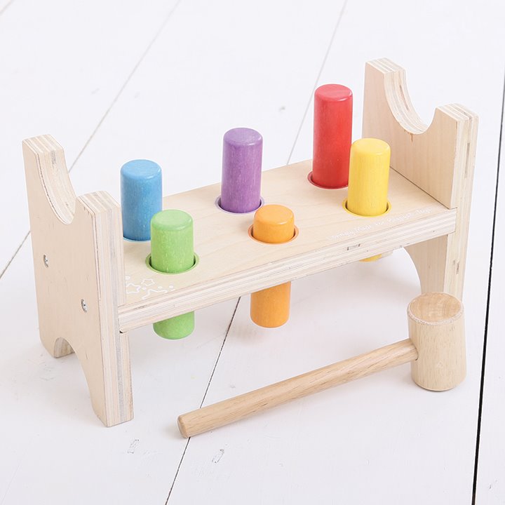Wooden toy for hand-eye co-ordination and motor skills