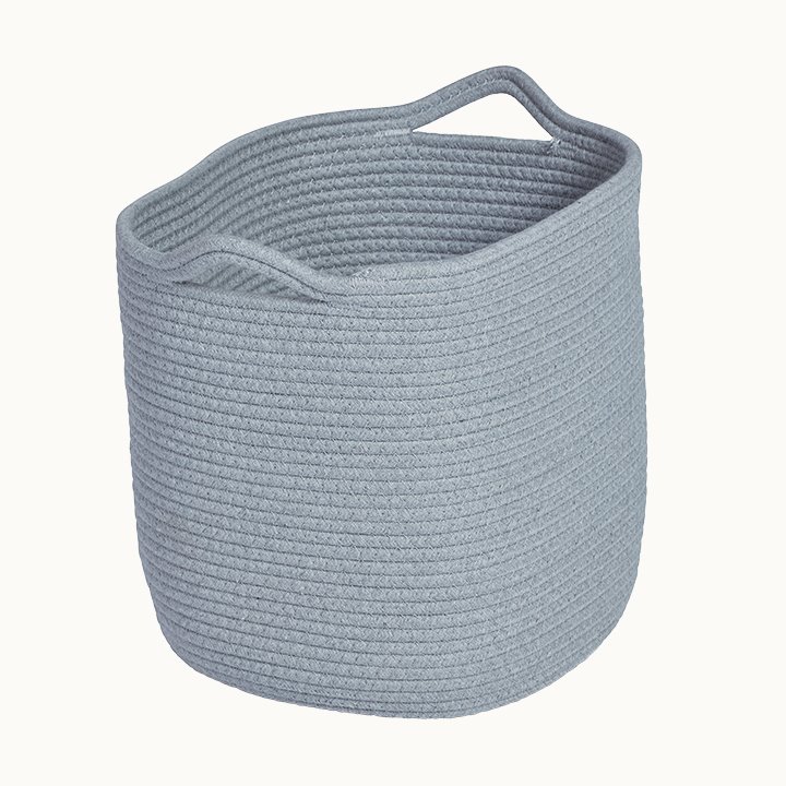 Set of 10 light grey rope baskets