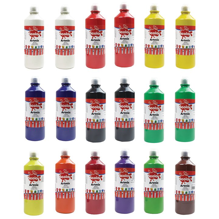 18 bottles of paint