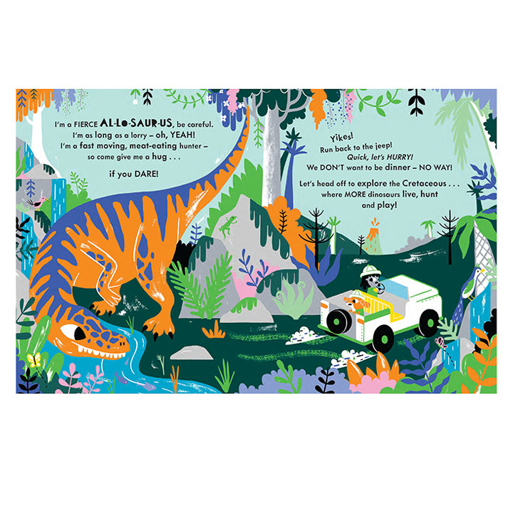 Spread from dinosaur book