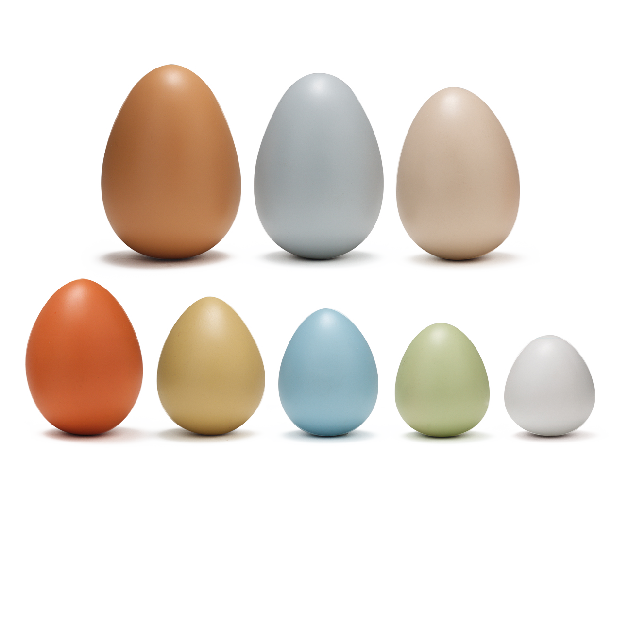 Set of 8 smooth eggs