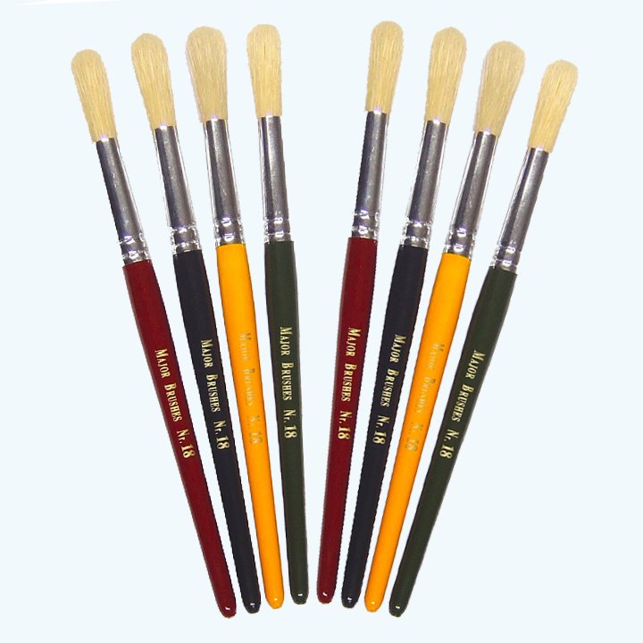 8 round tip brushes