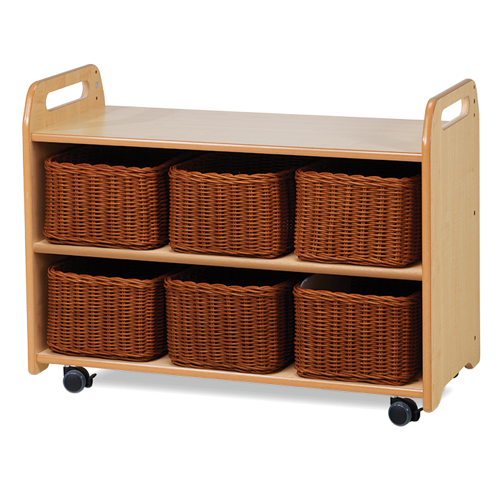 Sturdy unit with baskets and castors
