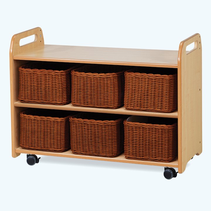 Sturdy unit with baskets and castors
