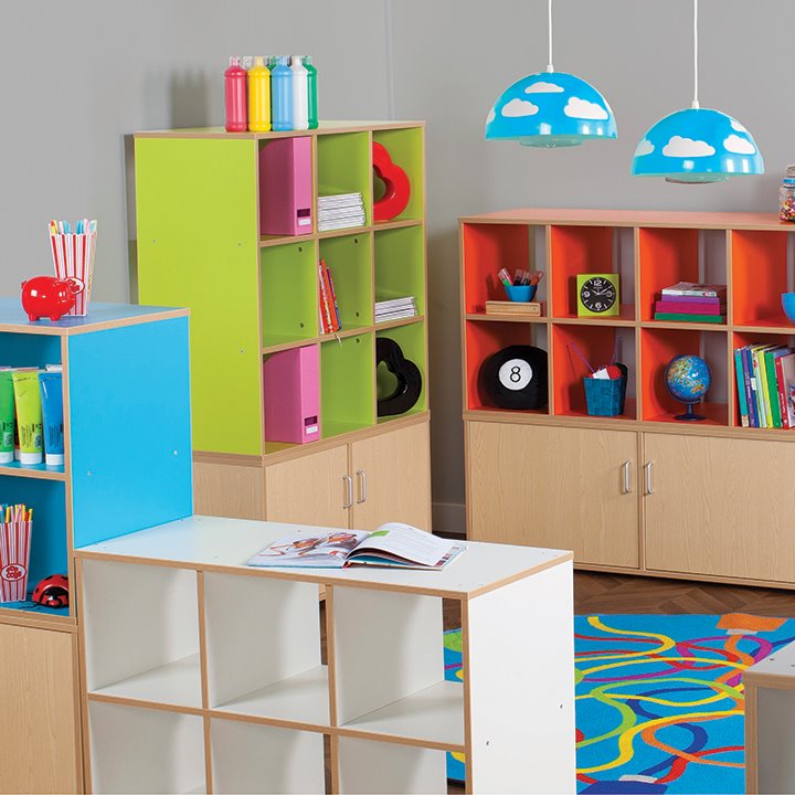 Modern look backless cube storage