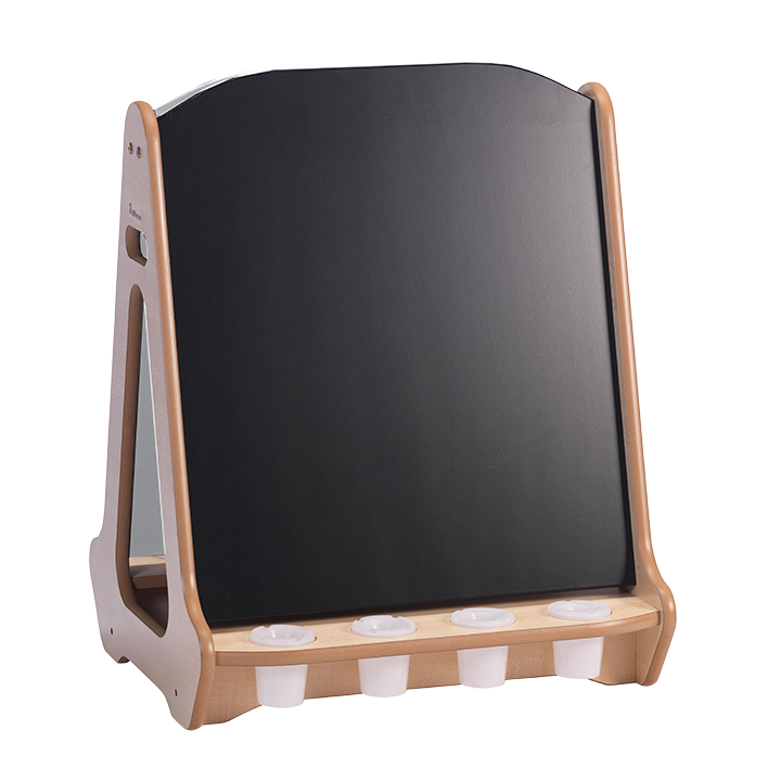 Double sided blackboard and whiteboard easel