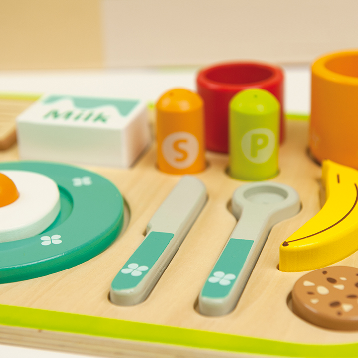 Wooden role play breakfast tray
