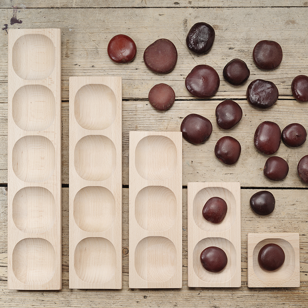 Set of wooden sorting trays to help children understand maths