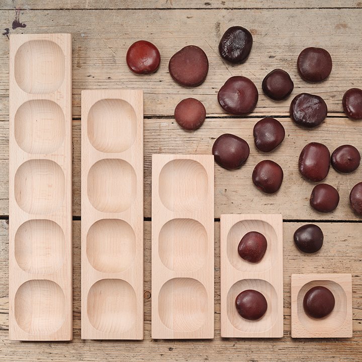 Set of wooden sorting trays to help children understand maths