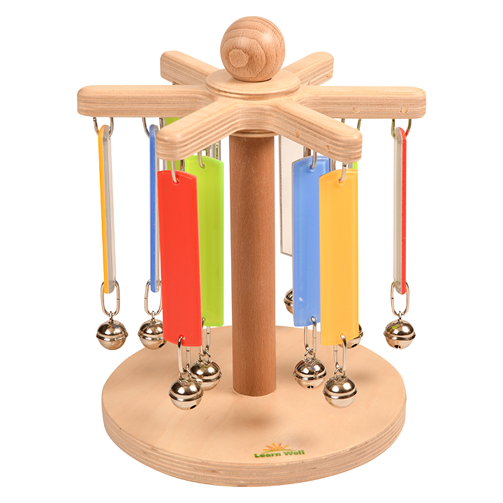 Spinning mirror sound toy