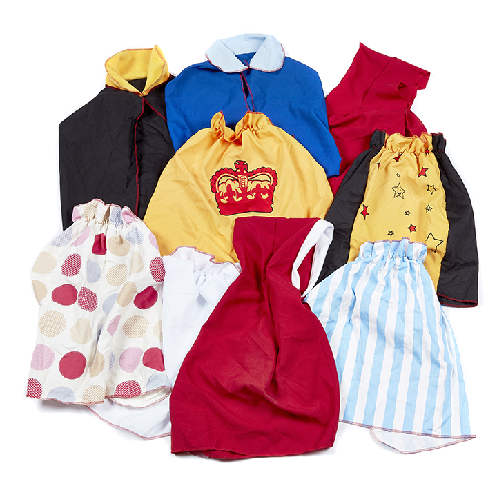 Set of themed dressing up cloaks