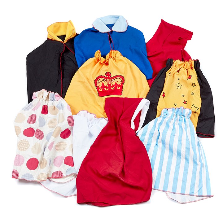 Set of themed dressing up cloaks