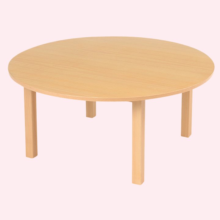 Round beech veneer table