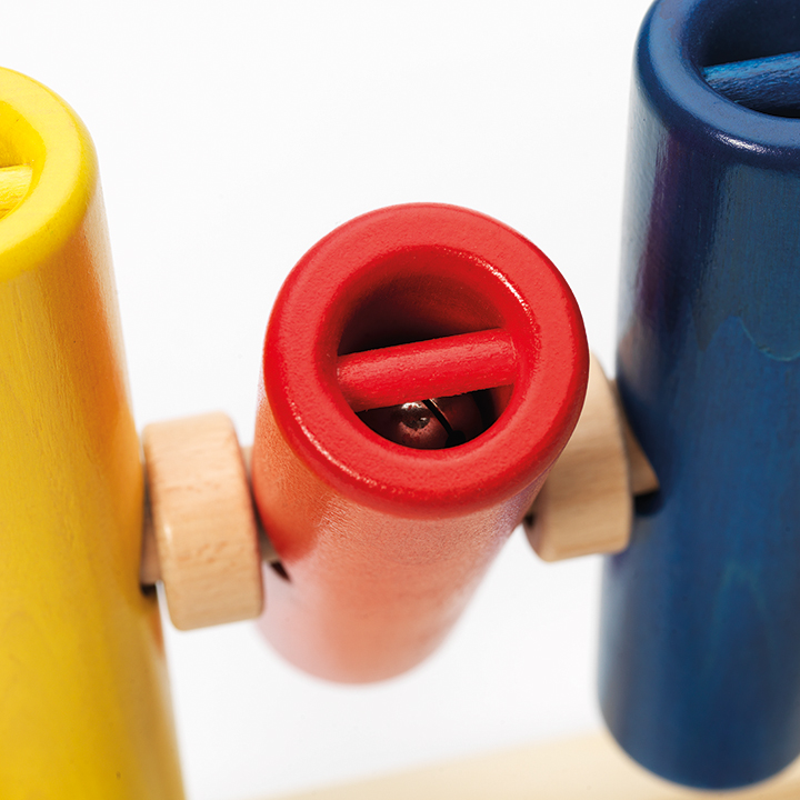 Close up of a hidden bell in one of the flipping tubes