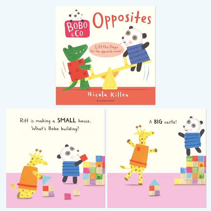 Front cover of board book on opposites