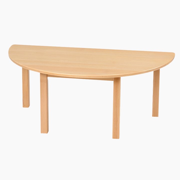 Semi circle shape solid wood table