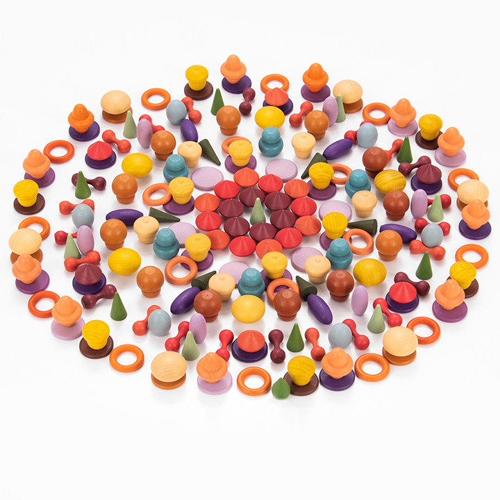 7 muted rainbow colours circle