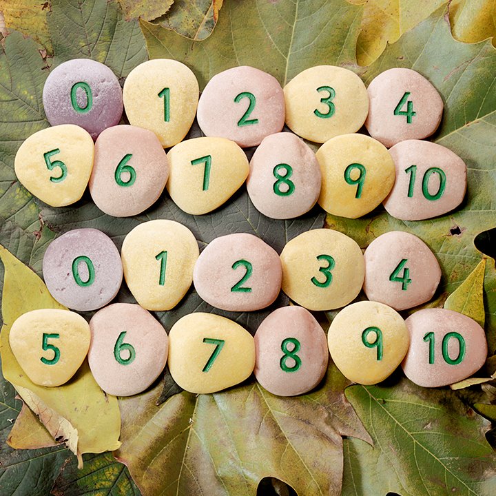 Pebbles sorted in numerical order