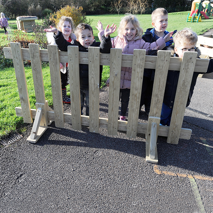 Singular timber fence panel in outdoor area