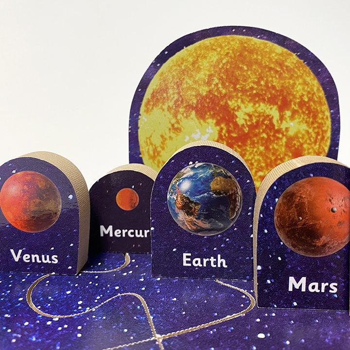 Planet pieces close-up