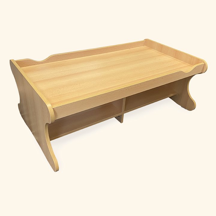 Play table wooden low lipped