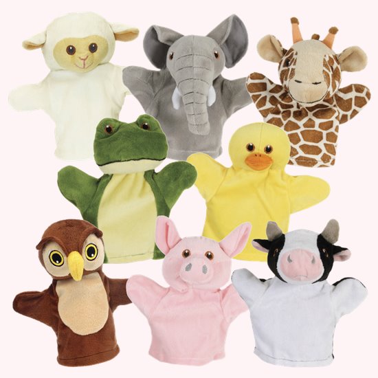 Set of 8 hand puppets