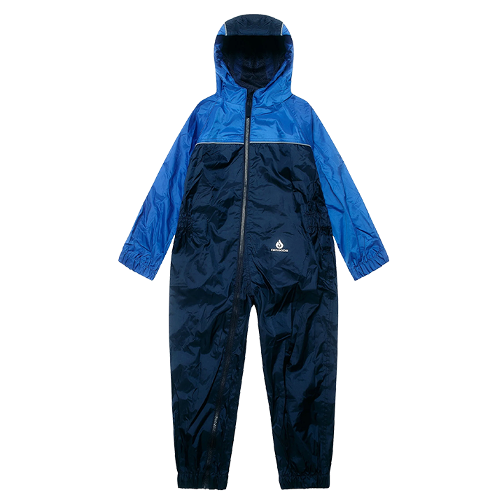 Navy and royal blue rain suit