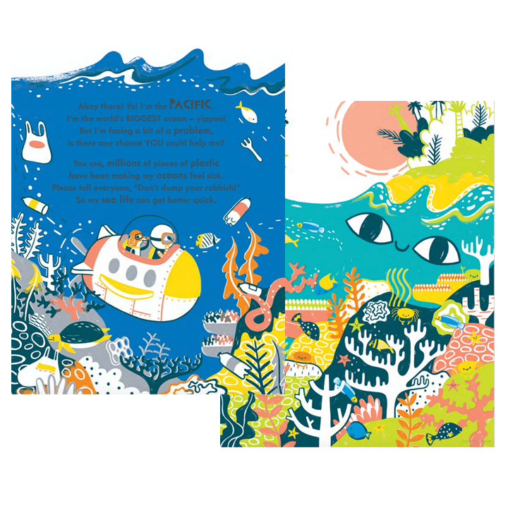 Inside pages of Meet the Oceans books