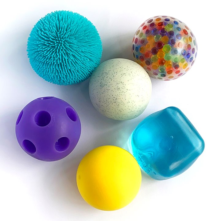 Six fidget toy balls