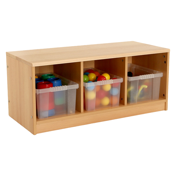 Storage unit with three bins