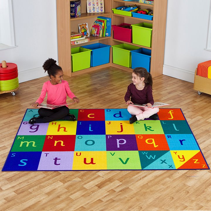 Great value and colourful alphabet carpet made from durable soft texture nylon with non-slip backing