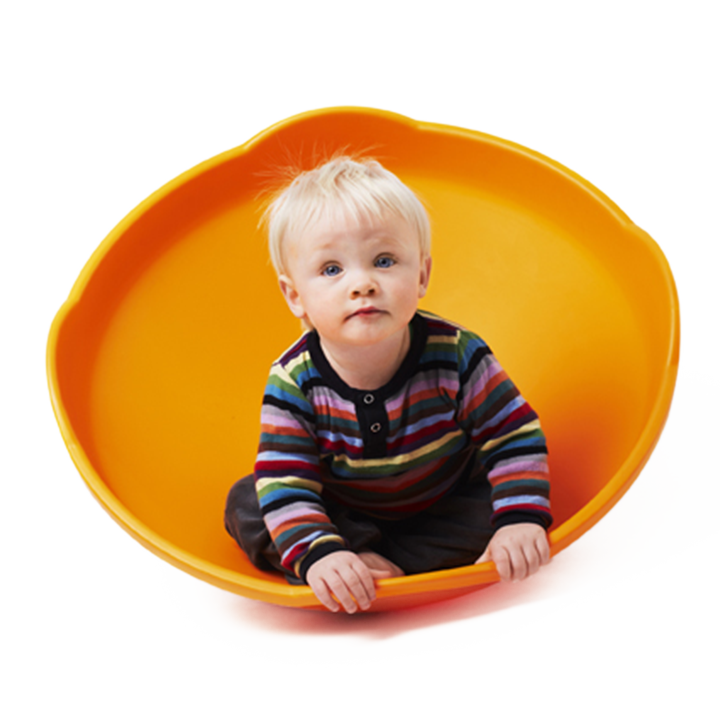 Crawling infant in rotating top