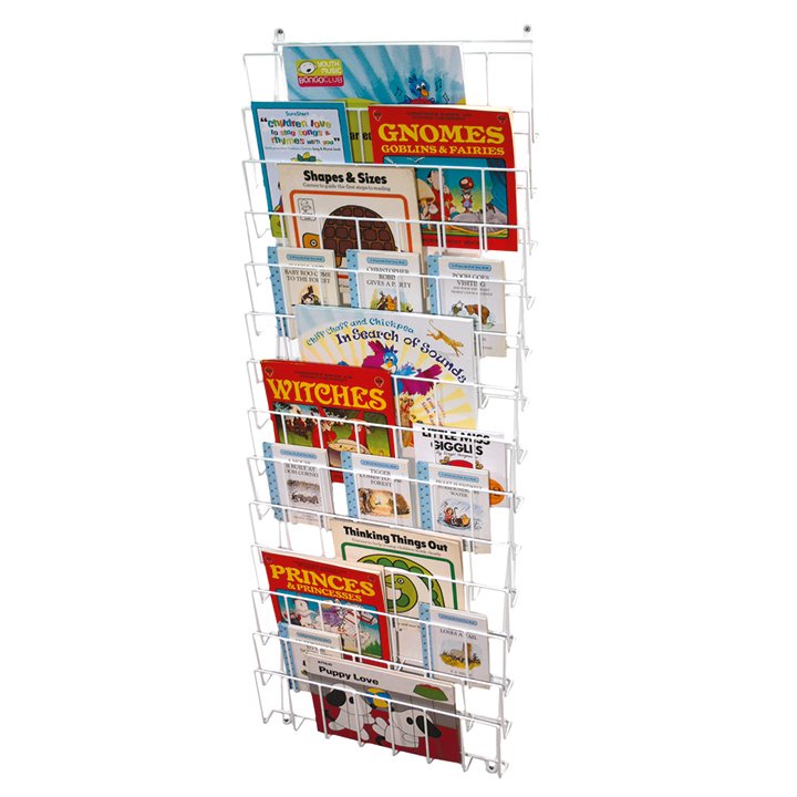 Wall mounted wire book rack