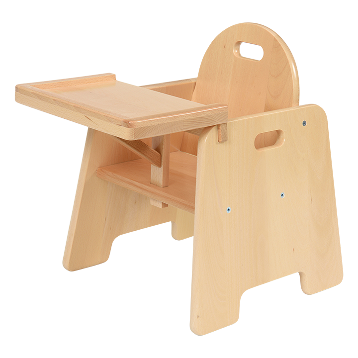 Chair with attached tray for meal time