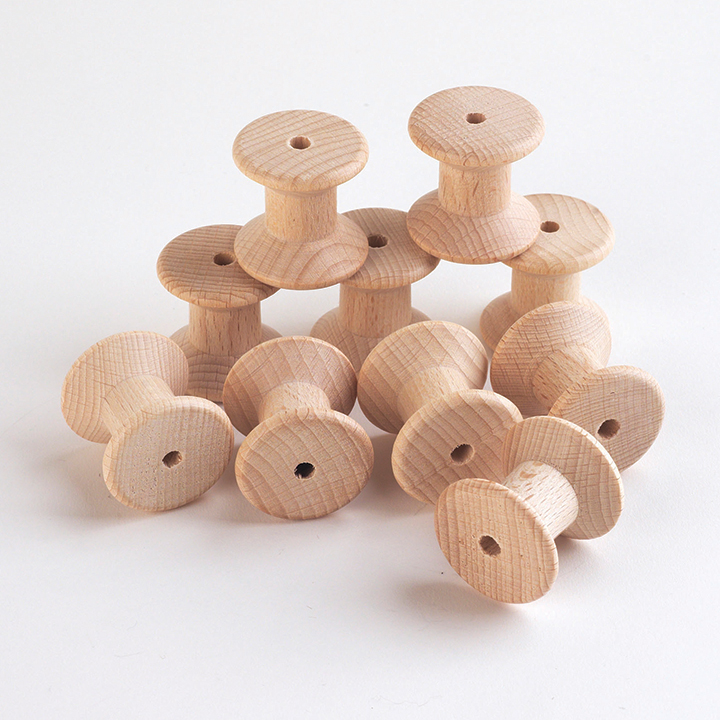 10 smooth beech wood spool