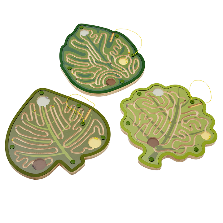 Set of three leaf mazes