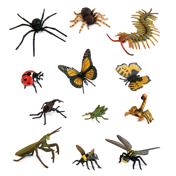 Set of 12 mini beast figurines