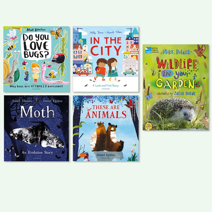 A selection of picture books on animals and nature