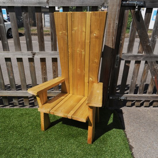 This story chair is a great addition to a playground quiet area.