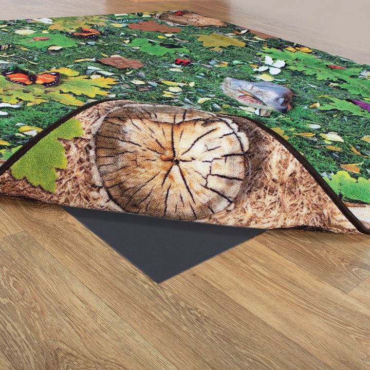 Double sided woodland design carpet