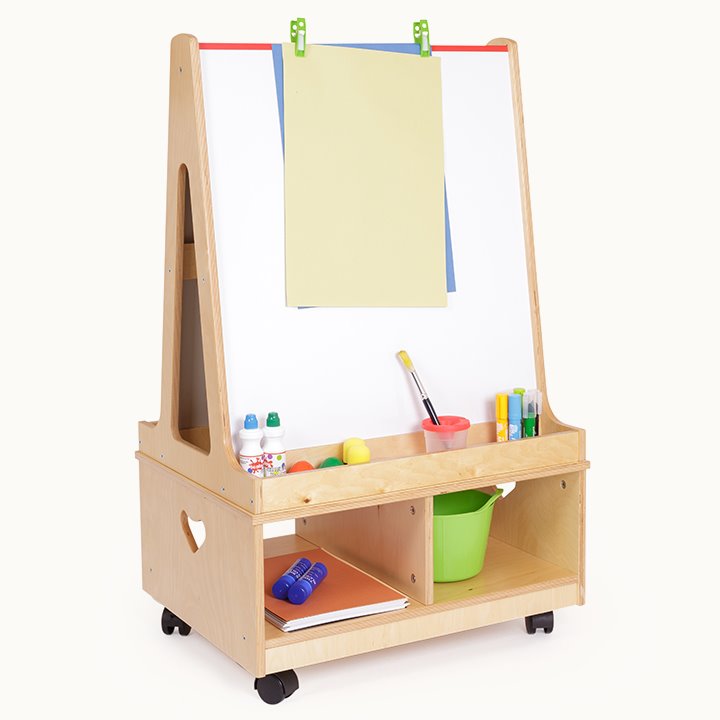 Easel and art supplies