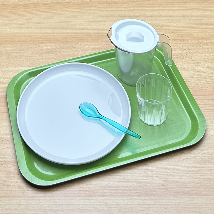 Green tray place setting