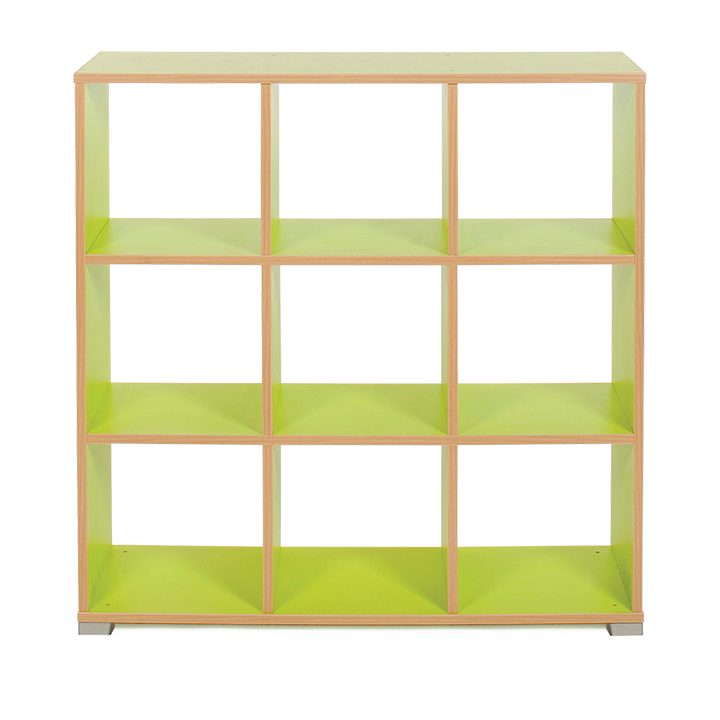 Green Modern look backless cube storage