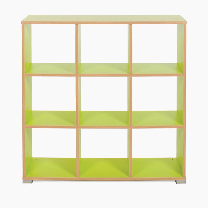 Green Modern look backless cube storage