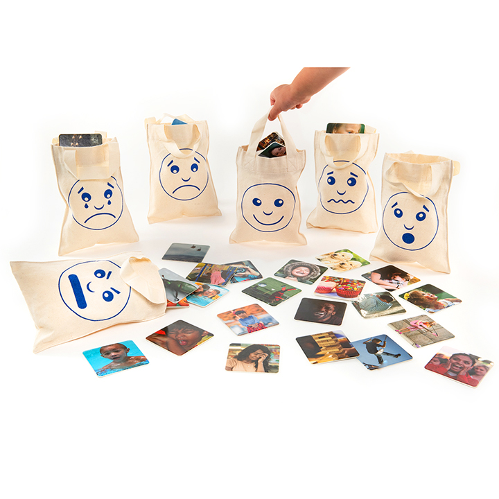 Six sorting bags and 60 photo cards