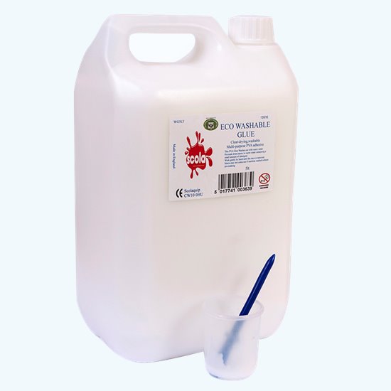 5 litre carton of glue with pot and brush