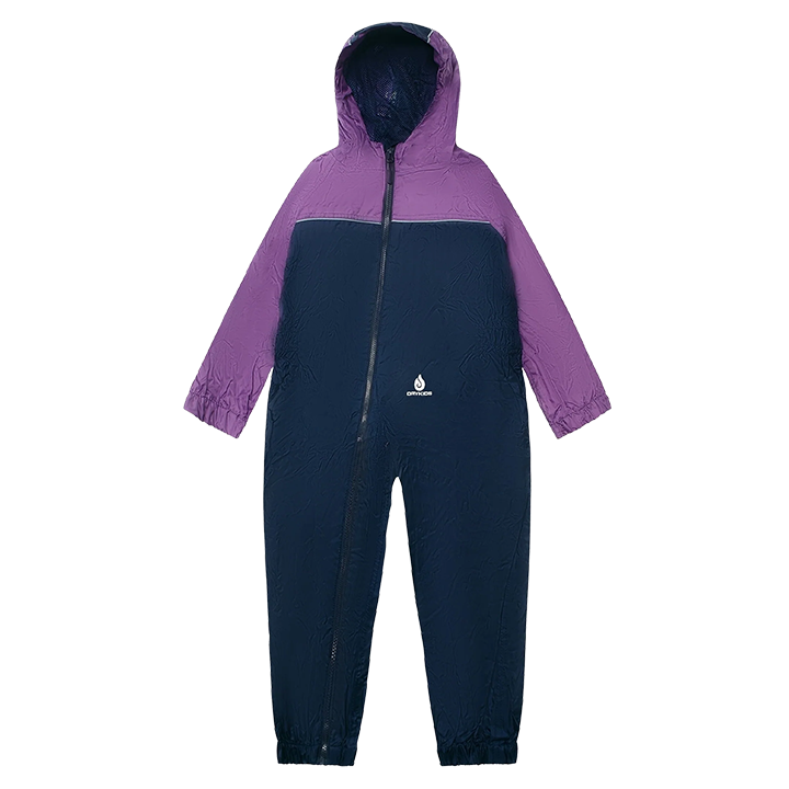 Navy and purple rain suit