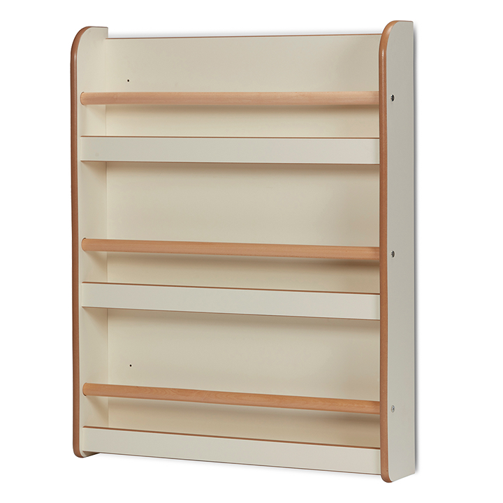 Book sore with three shelves and rails
