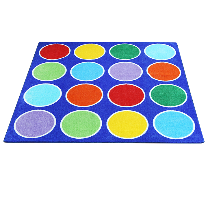 Carpet with coloured circles design